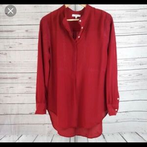 Madewell red blouse.